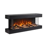 Xaralyn Chimenea eléctrica de pared - Modelo 90SB - color , con revestimiento de madera - Potencia de 1400 vatios - Incluye mando a distancia - Chimenea eléctrica de 3 lados - Chimenea decorativa