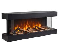 Xaralyn Chimenea eléctrica de pared - Modelo 90SB - color , con revestimiento de madera - Potencia de 1400 vatios - Incluye mando a distancia - Chimenea eléctrica de 3 lados - Chimenea decorativa