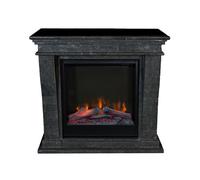 Xaralyn Chimenea eléctrica - Kreta-mini ELE-SBU - piedra natural pulida en - 1500 vatios de potencia de calefacción - con mando a distancia - incluye repisa para chimenea y chimenea de encastre - chim
