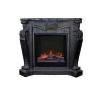 Xaralyn Chimenea eléctrica - Modelo Louis ELE-B - color , piedra natural - 1500 vatios de potencia de calefacción - con mando a distancia - incluye repisa para chimenea y chimenea empotrada - chimenea