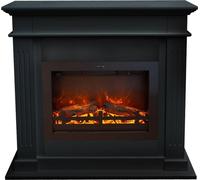 Xaralyn Chimenea eléctrica - Modelo Elda EFL-MDB - color - con efecto de leña - potencia de 1500 vatios - con mando a distancia - incluye repisa para chimenea y chimenea de encastre - chimenea decorat
