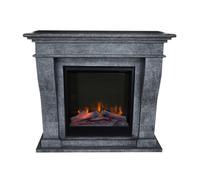 Xaralyn Chimenea eléctrica - Modelo Kreta ELE-SBU - color , revestimiento de piedra natural - potencia de 1500 vatios - con mando a distancia - incluye repisa para chimenea y chimenea de encastre - ch
