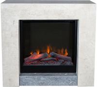 Xaralyn Chimenea eléctrica - Modelo Milos ELE, color blanco, revestimiento de piedra natural - Potencia de 1400 vatios - Con mando a distancia - Incluye marco para chimenea y chimenea empotrada - Chim