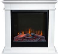 Xaralyn Chimenea eléctrica - Modelo Tuniz ELE-HLW - Color blanco - Estructura de madera - Potencia de 1400 vatios - Con mando a distancia - Incluye repisa para chimenea y chimenea de imitación