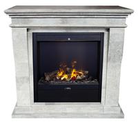 Xaralyn Wasserdampf-Kamin - Kreta Mini EAL-SGP - piedra natural pulida en color gris - calefacción de 1500 vatios - con mando a distancia - chimenea eléctrica Opti-Myst - incluye repisa para chimenea 