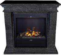 Xaralyn Wasserdampf-Kamin - Kreta Mini EAL-SWP - piedra natural blanca pulida - calefacción de 1500 vatios - con mando a distancia - chimenea eléctrica Opti-Myst - incluye repisa para chimenea y chime