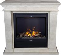 Xaralyn Wasserdampf-Kamin - Kreta Mini EAL-SWP - piedra natural blanca pulida - calefacción de 1500 vatios - con mando a distancia - chimenea eléctrica Opti-Myst - incluye repisa para chimenea y chime