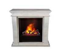 Xaralyn Wasserdampf-Kamin - Kreta-Mini EC6-SWP - piedra natural blanca pulida - con mando a distancia - Chimenea eléctrica Opti-Myst - incluye repisa para chimenea y chimenea de instalación - chimenea
