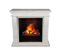 Xaralyn Wasserdampf-Kamin - Kreta-Mini EC6-SWU - blanco, piedra natural - con mando a distancia - Chimenea eléctrica Opti-Myst - Incluye chimenea de encastre y marco para chimenea - Chimenea decorativ
