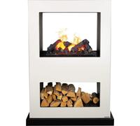 Xaralyn Wasserdampf-Kamin - Lasize BW - madera blanca - con mando a distancia - Chimenea eléctrica Opti-Myst - Chimenea de visión frontal - Separador de ambientes