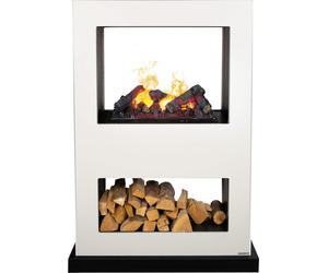Xaralyn Wasserdampf-Kamin - Lasize BW - madera blanca - con mando a distancia - Chimenea eléctrica Opti-Myst - Chimenea de visión frontal - Separador de ambientes