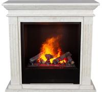 Xaralyn Wasserdampf-Kamin - Modelo Cadiz EC6-SWP - Piedra natural blanca pulida - Con mando a distancia - Chimenea eléctrica Opti-Myst - Incluye marco para chimenea y chimenea de encastre - Chimenea d