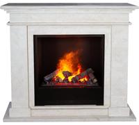 Xaralyn Wasserdampf-Kamin - Modelo EC6-SWU - Blanco, con revestimiento de piedra natural - Con mando a distancia - Chimenea eléctrica Opti-Myst - Incluye marco para chimenea y chimenea de encastre - C