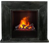 Xaralyn Wasserdampf-Kamin - Modelo Nero EC6-SBP - Piedra natural negra pulida - Con mando a distancia - Chimenea eléctrica Opti-Myst - Incluye repisa para chimenea y chimenea de instalación - Chimenea