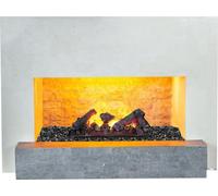 Xaralyn Wasserdampf-Kamin - Santos EC6 - blanco, piedra natural - con mando a distancia - Chimenea eléctrica Opti-Myst - Incluye chimenea de inserción y marco para chimenea