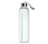 Xavax | Botella isotérmica de 500mL con medidor de mililitros, Transparente | Para bebidas calientes y frías, De vidrio, Cierre hermético