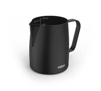 Xavax | Jarra para Espumar Leche, 350 ml, Negro | Jarra de Leche, de Acero Inoxidable, para Espumar Leche o Chocolate, con Medidor de ml en su Interior, Apta para Lavavajillas