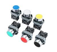 XB2 Pulsador Reset Automático Cabeza Redonda Plana XB2-BA42 BA31 BA51 10A | Pulsador auto-reset 22mm 10A contactos plata NO/NC 1-6 módulos colores variados XB2-BA42/31/51(XB2-BA11 WHITE)