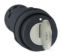 XB7NG33 Selector negro con llave, 3 posiciones, estable 2NO
