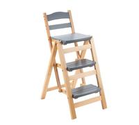 XBDLYQBD Escalera Taburete Plegable de Madera Maciza de Alta Resistencia, Silla Escalera Multifuncional de 3 peldaños, Escalera portátil de Acceso a altillos, Taburete de Altura de mostrador
