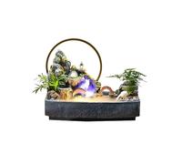 XBDLYQBD Indoor Tabletop Waterfall Fountain with LED Light & Mist Effect, Rockery Stream Water Feature for Home Office Décor, Feng Shui Desktop Fountain for Meditation Relaxation Stress Relief