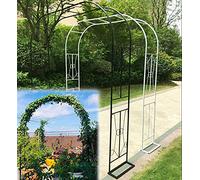 XBTGS Arco de jardín con marco de metal, 1 juego de arco de jardín de metal para exteriores, arco, arco, arco, soporte para flores, para plantas, rosas, plantas trepadoras, arco de soporte, negro, 2,4