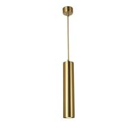 XBTGS Lámpara Colgante Moderna de Tubo Largo, lámpara Colgante cilíndrica Dorada con Bombilla LED GU10, luz Ajustable de 50 cm, luminaria de Techo suspendida para isl,Led Gu10-50CM