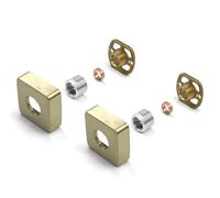 Xcel Home Kit de fijación de ducha cuadrado dorado cepillado (par) con conexiones 3/4, latón, montaje en pared para válvulas de ducha expuestas