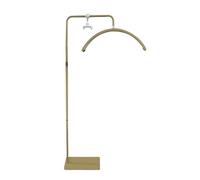 XCNSHIDY Lámpara de pie, curva de media luna, LED, regulable, extensión de pestañas, altura regulable, cabezal giratorio de 360°, silencioso, belleza, salón de belleza, salón de belleza (dorado)