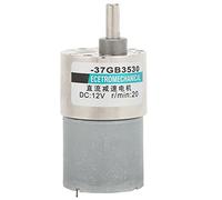 XD - Motor de reducción CC 37GB3530, motorreductor de imán permanente de baja velocidad a 12 V con engranajes totalmente metálicos, alto par y reversible en sentido horario y (20 rpm/min)