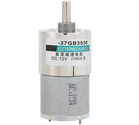 XD - Motor de reducción CC 37GB3530, motorreductor de imán permanente de baja velocidad a 12 V con engranajes totalmente metálicos, alto par y reversible en sentido horario y (5 rpm/min)