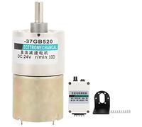 XD - Motorreductor de corriente continua 37GB520 con soporte, micro motor de 12 V de velocidad ajustable en sentido horario y antihorario, caja de engranajes metálica de baja (100 rpm/min)