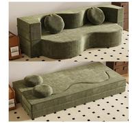 XDCXYD Sofá Cama 2 En 1 De Compresión para Apartamentos Pequeños | Envasado al vacío, no requiere montaje, tejido de chenilla + esponja de alta densidad(Green,100*150cm)
