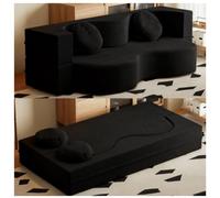 XDCXYD Sofá Cama 2 En 1 De Compresión para Apartamentos Pequeños | Envasado al vacío, no requiere montaje, tejido de chenilla + esponja de alta densidad(negro,100*200cm)