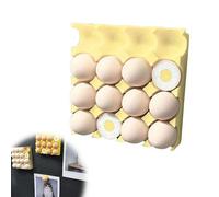 XDGJTBFMY Imanes de nevera con bandeja de huevos 3D, bonito imán de nevera con forma de huevo de simulación, regalo de alivio del estrés, huevos magnéticos para notas y fotos (beige, 1 unidad)
