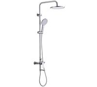 XDSMB columna ducha con grifo bañera Giratoria 180° cromado | grifo ducha de pared monomando con manguera y alcachofa, Conexión G1/2, Núcleo De Válvula Cerámico Incorporado