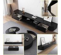 XDXINY Armario colgante de TV de madera maciza, para sala de estar, hogar, mesa de café, mueble de TV, 140, 160, 180, 200, 220, 240 cm, varias tallas disponibles (negro, 160 x 20 x 24 cm)