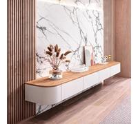 XDXINY Armario colgante de TV de madera maciza, para sala de estar, hogar, mesa de café, soporte para TV, 140, 160, 180, 200, 220, 240 cm, varios tamaños (blanco/marrón, 160 x 20 x 24 cm)