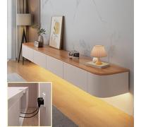 XDXINY Consola de medios de TV mueble de TV flotante montado en la pared mueble de TV de almacenamiento múltiple mueble de TV debajo del televisor tabla baja con cajones soporte para router