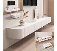 XDXINY Mueble colgante de TV de madera maciza para salón, hogar, mesa de café, mueble de TV, 140, 160, 180, 200, 220, 240 cm, varios tamaños disponibles (blanco, 160 x 20 x 24 cm)