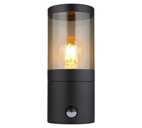 Xeloo Aplique exterior con sensor Xeloo (60 W, L x An x Al: 10,2 x 10,2 x 24,5 cm, Negro, IP44, Detector de movimiento)