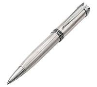 Xezo Incognito - Bolígrafo de bola de plata de ley maciza 925 con mecanismo de giro y caña pesada. Grabado de talla de diamante