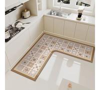 XFLHXY Tapete de Cocina Esquinero, 1 Pieza en Forma de L, Superabsorbente, Antideslizante(Color10,120 * 120 * 45cm)