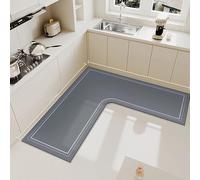 XFLHXY Tapete de Cocina Esquinero, 1 Pieza en Forma de L, Superabsorbente, Antideslizante(Color9,70 * 70 * 45cm)