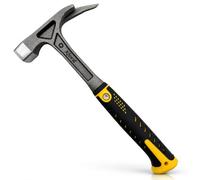 Xforst Martillo Encofrador Profesional, Martillo Carpintero de Acero Forjado en una Pieza, Soporte Magnético para Clavos, Sacaclavos, Mango Antivibración, 33 cm, 0,74 kg, LT33