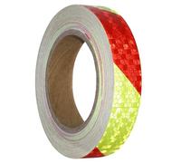 XFXIA Cinta reflectante roja y amarilla de 2,5 cm x 20 m, impermeable, cinta reflectante de advertencia para vehículos, coches, remolques, exteriores