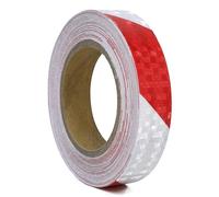 XFXIA Cinta reflectante roja y blanca de 2,5 cm x 35 m, impermeable, cinta reflectante autoadhesiva, cinta de advertencia de seguridad, cinta de advertencia concisa para vehículos, coches, remolques