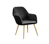 XGANGM Pack 4/2/1 Fundas de Terciopelo para Sillas de Comedor con Brazos Elásticas Fundas de Sillón Elásticas Modernas Cubiertas de Butacas para Salón,Cocina Decor Hoga,Negro,4pcs