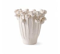 Xgdsnly Jarrón Cerámica con Textura Florero con Relieve Orgánico Vasija para Decoradores, Blanco Retro, 48 44.5 H47cm