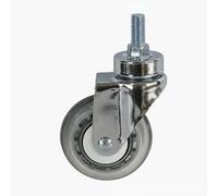 Xgdsnly Rueda Médica Giratoria Rueda Industrial con Rodamientos Rodaja con Bloqueo Rueda de Marcante con Soporte de Acero y Pedal de Nylon PA Rosca Adecuada, 3IN, Cromado M12 Giratorio